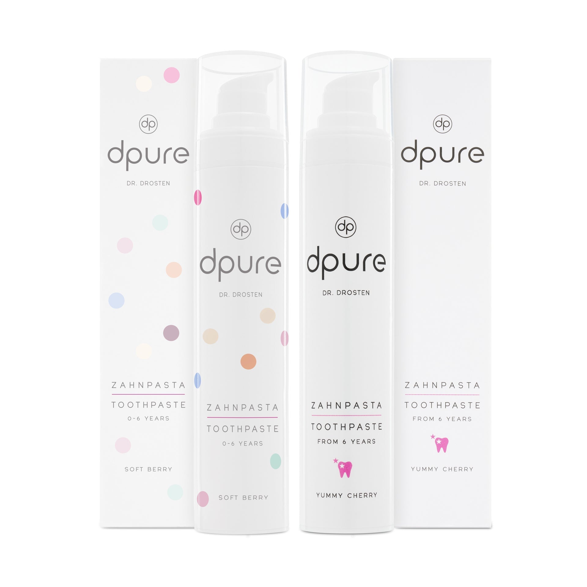 Set aus Kinderzahnpasta und Junior Zahnpasta