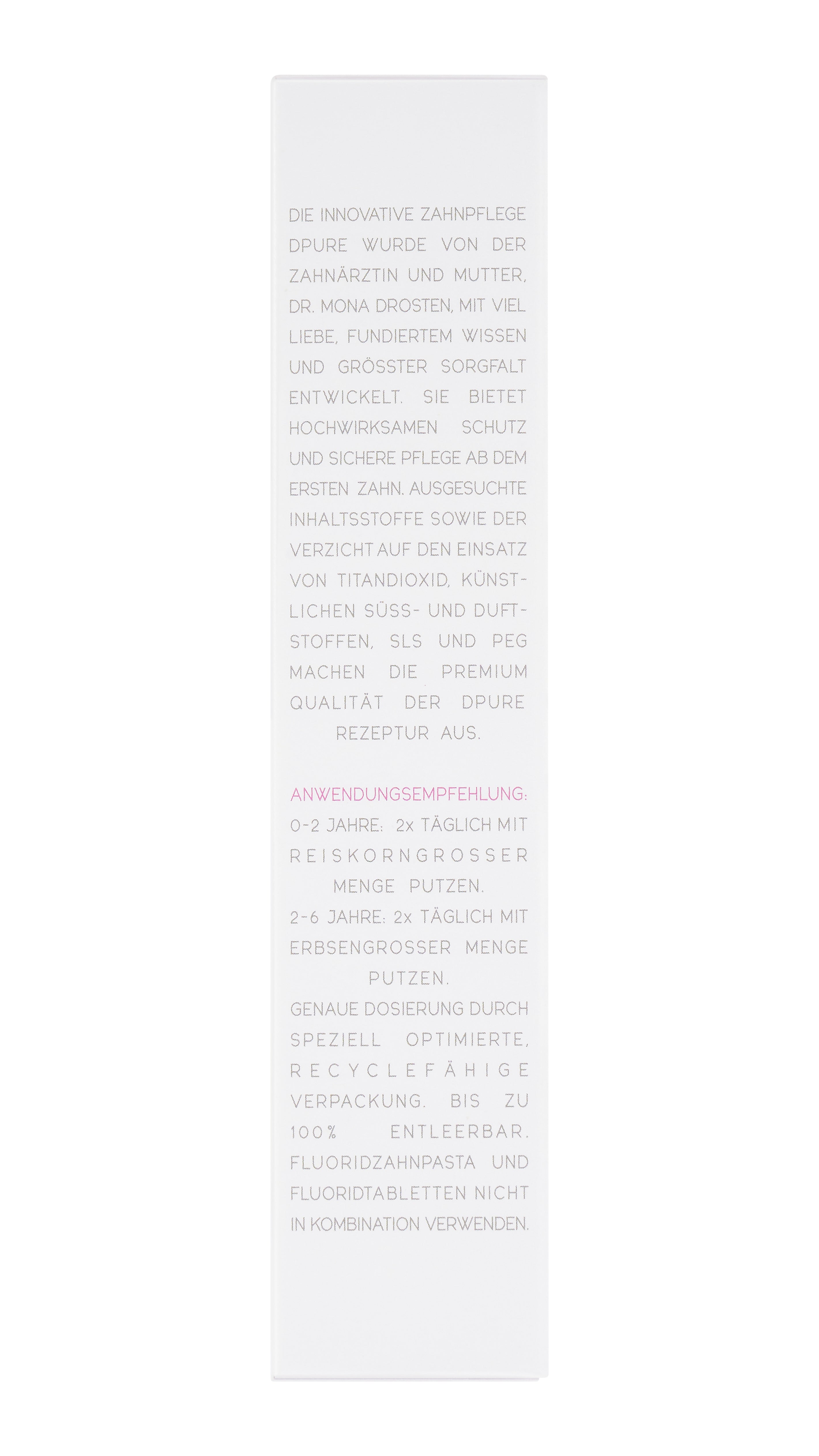 dpure Kinderzahnpasta soft berry 0-6 Jahre